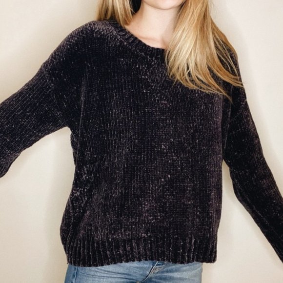 Gap Chenille Crew Neck Sweater Charcoal Grey - Picture 1 of 4